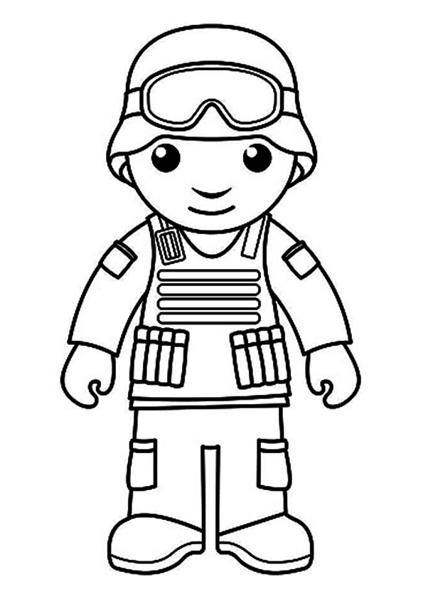Plansa de colorat cu Militar 29 22